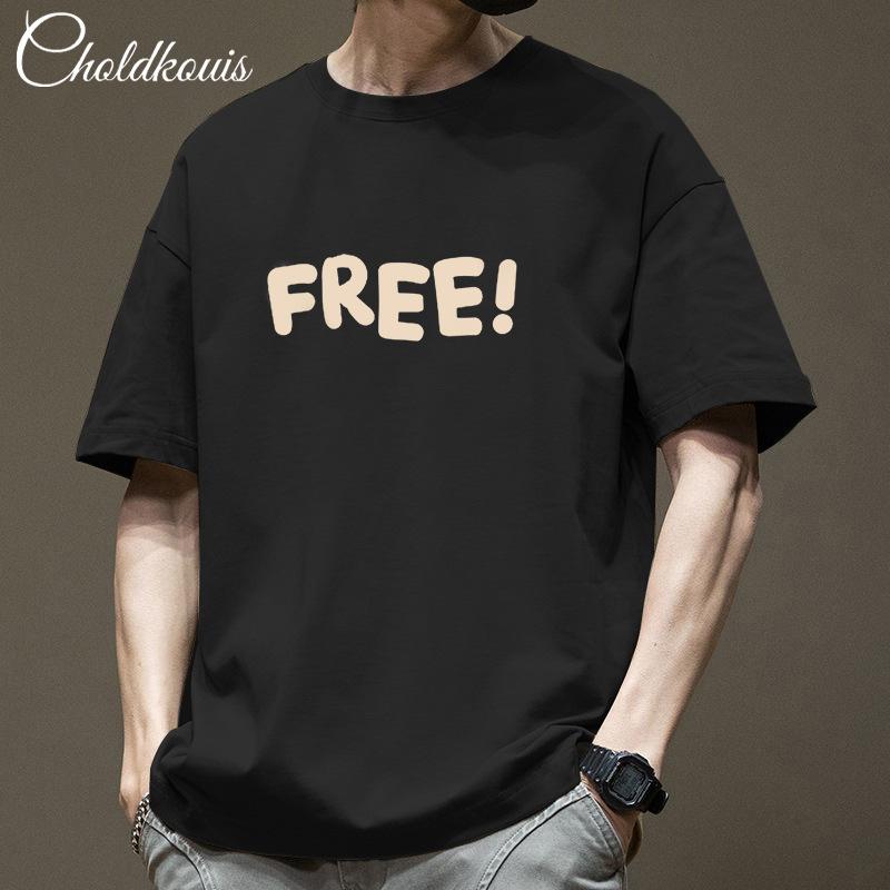 Minimalistische Sportbekleidung T-Shirts Bedrucktes Kurzarm-T-Shirt für Herren Baumwolle Sommer-Tops