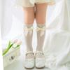 Girls' Lolita Crochet Lace Bow Mid-Calf Socks