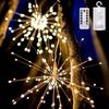 120/200 LED DIY Fireworks LED Fairy String Light  Remote Control Garland for Outdoor Christmas Decoration (not Include Battery)