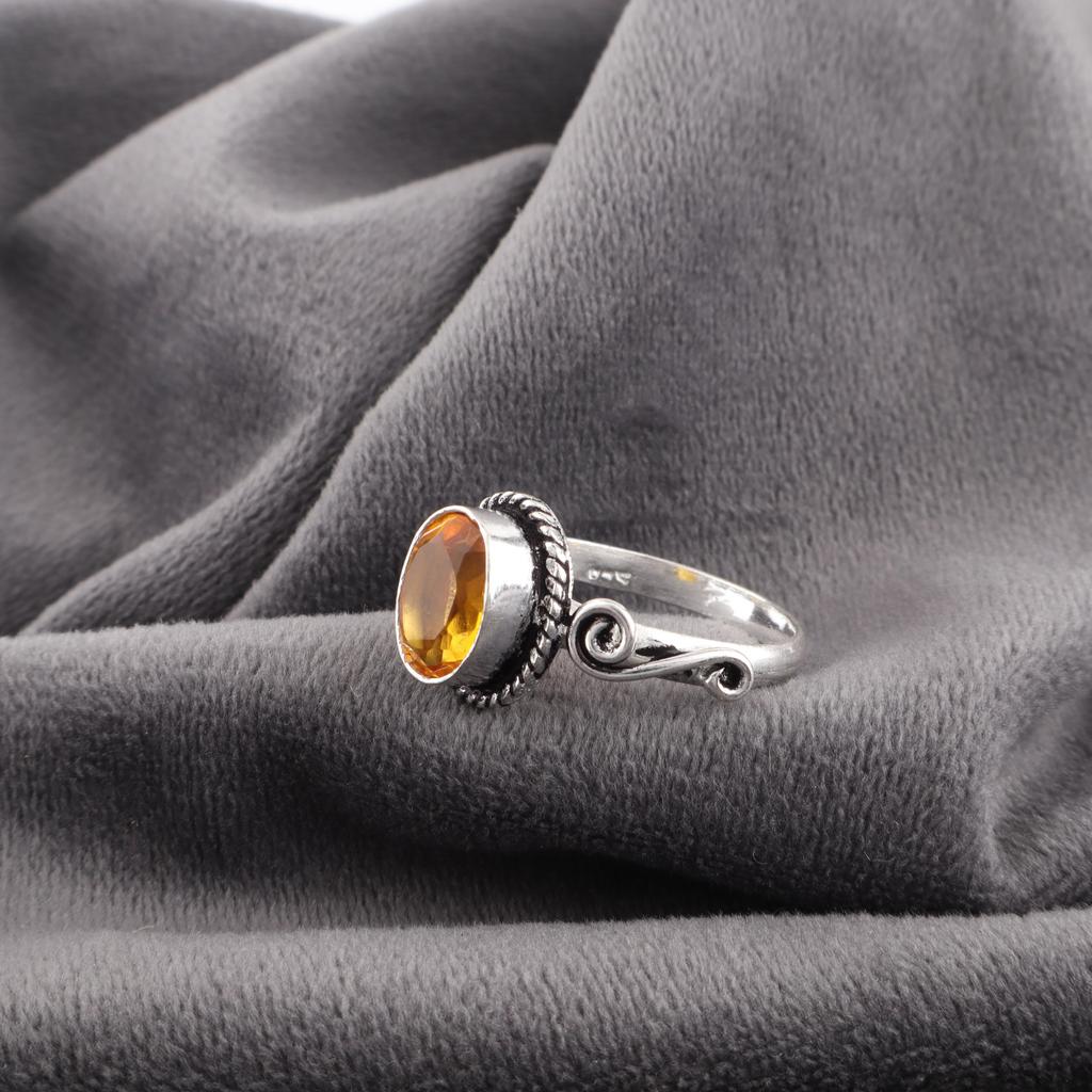 Citrine Jewelry, 925 Solid Sterling Silver Ring, Handmade Gemstone Jewelry Ring For Memorial Day