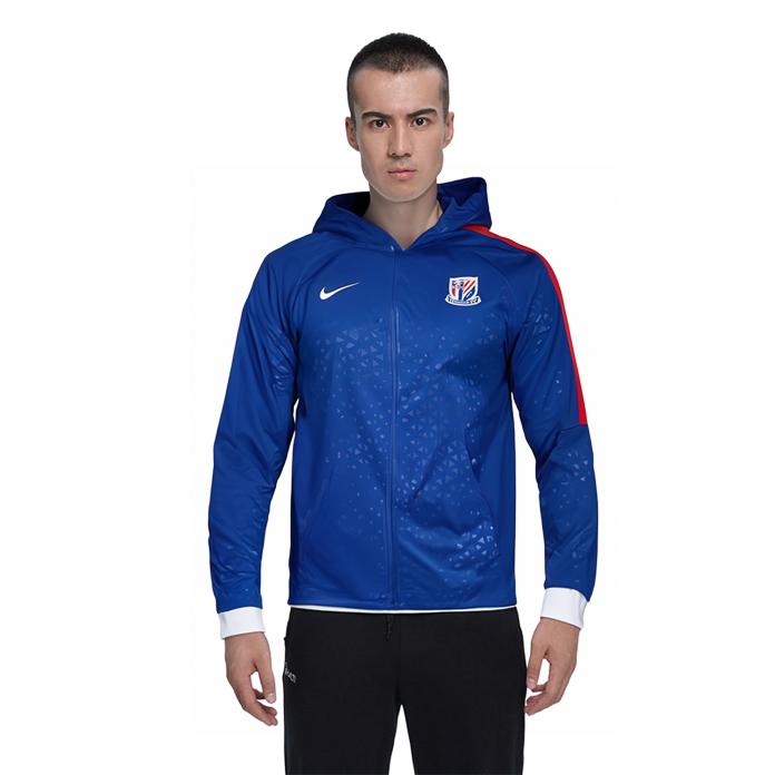 Nike AWF Logo Print Hooded Long Sleeve Jacket Men Jacket Sport-Blue Havana-Red White CT6604-485