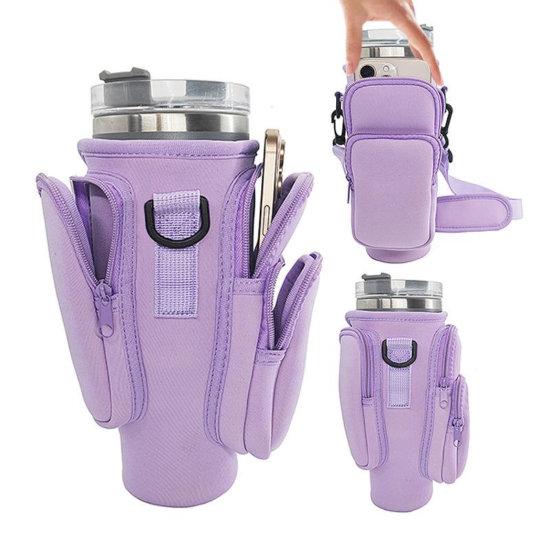 

40oz Ice King Neoprene Adjustable Crossbody Kettle Sleeve with Three Mouths фіолетовий