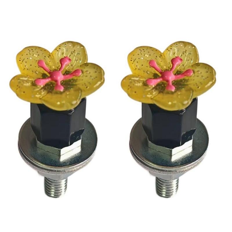 

Flower License Plate Bolts for Car Motorcycle Plastic Body And Stainless Steel Screw 1/4 Fastener Cap Bolt жёлтый