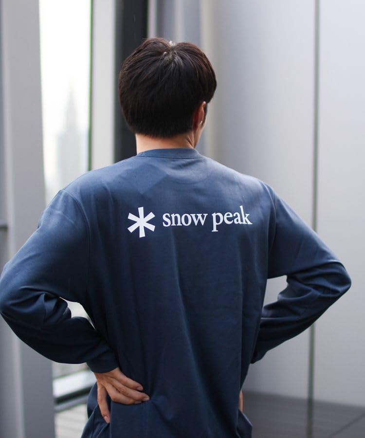 Snow Peak SP Logo Pocket Cut and Long and Size XL L/S T-Shirt EC-TS-25AU014, Sew, Sleeve, T-Shirt, Men's Women's, Navy,