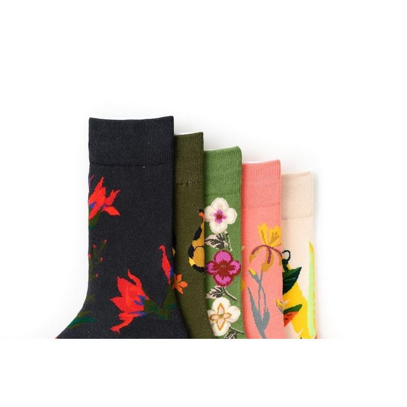 Men and Women Couples Socks Stockings Medium Tube Spring Trend Oil Painting