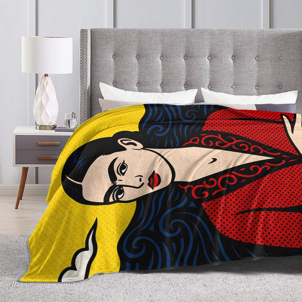 Roy Lichtenstein Pop Art Blankets Soft Novelty Plush Throw Blanket For Couch Bed Camping Flannel Bedspread Bed Cover