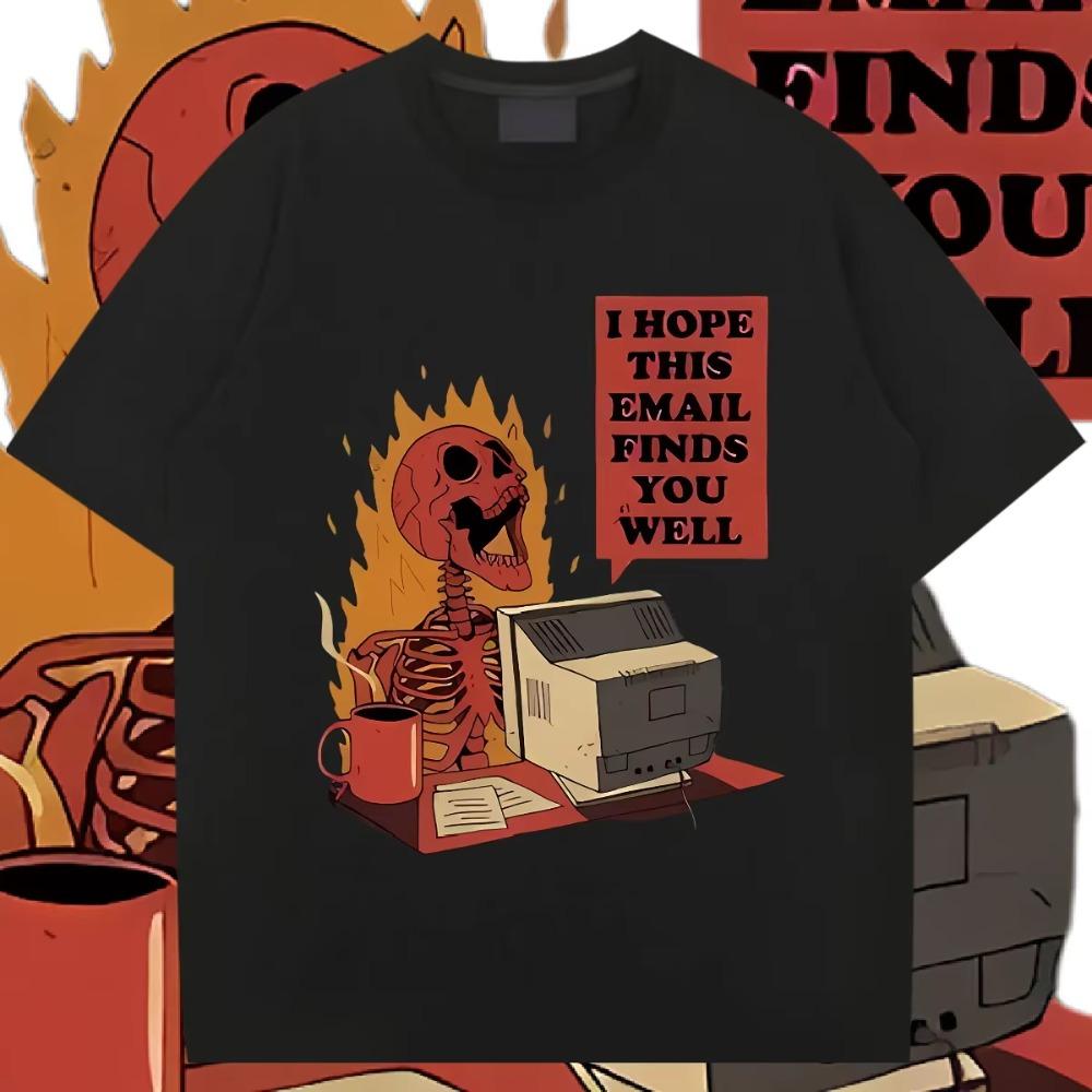 

O-Neck Oversized Loose Tee Fire Harajuku For Men Tshirt Graphic Printing Hip-Hop Tops Streetwear Clothes Breathable T Shirt XXXXXL чёрный