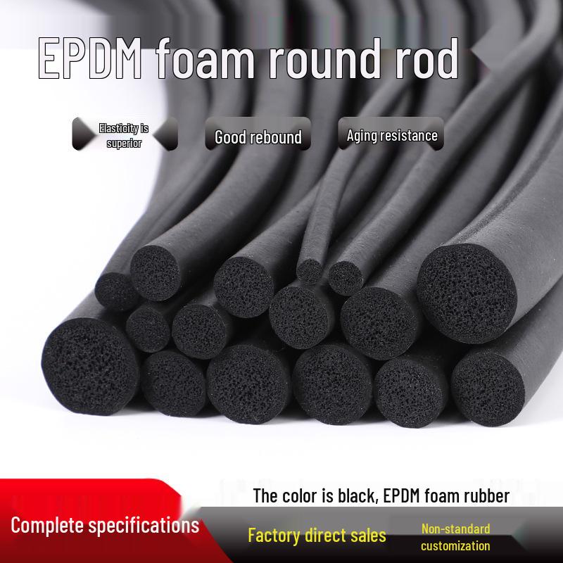 Rund EPDM-skumgummilist för tätning av elskåp & möbler - Svart