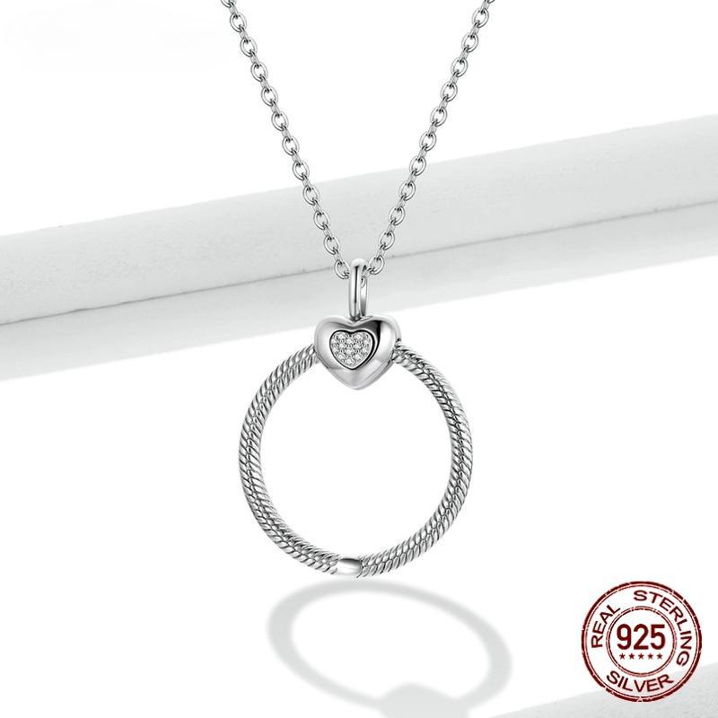 925 Sterling Silver Necklace Elegant Pearl Ball Long Chain Link Necklace For Women Fashion Jewelry Ctn228