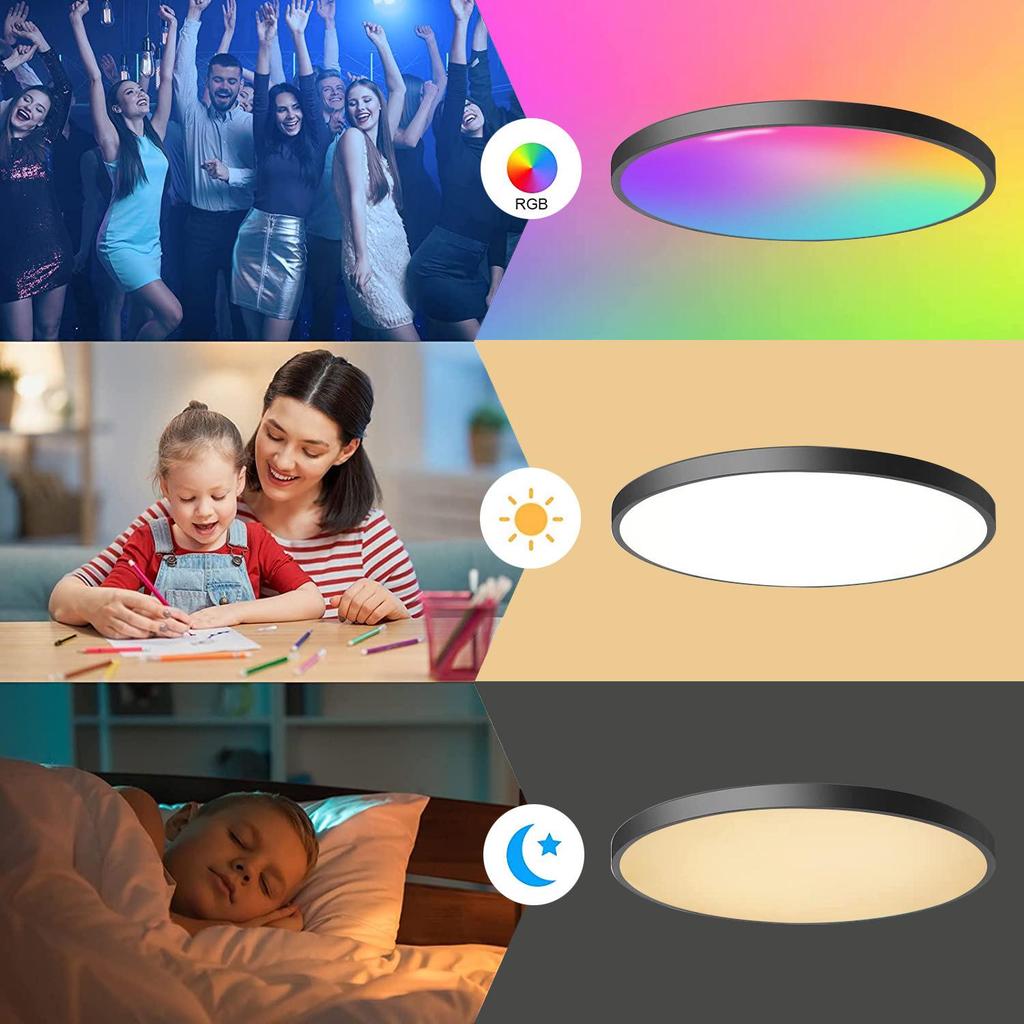 HomeKit Smart Ultra-Thin Ceiling Light with Siri Voice Control, WiFi Dimming & Color Adjustment