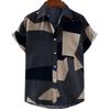 Patchwork Plaid Printed Men’S Clothing Summer Casual Short Sleeved Daily Street Tops Loose Oversized Shirt