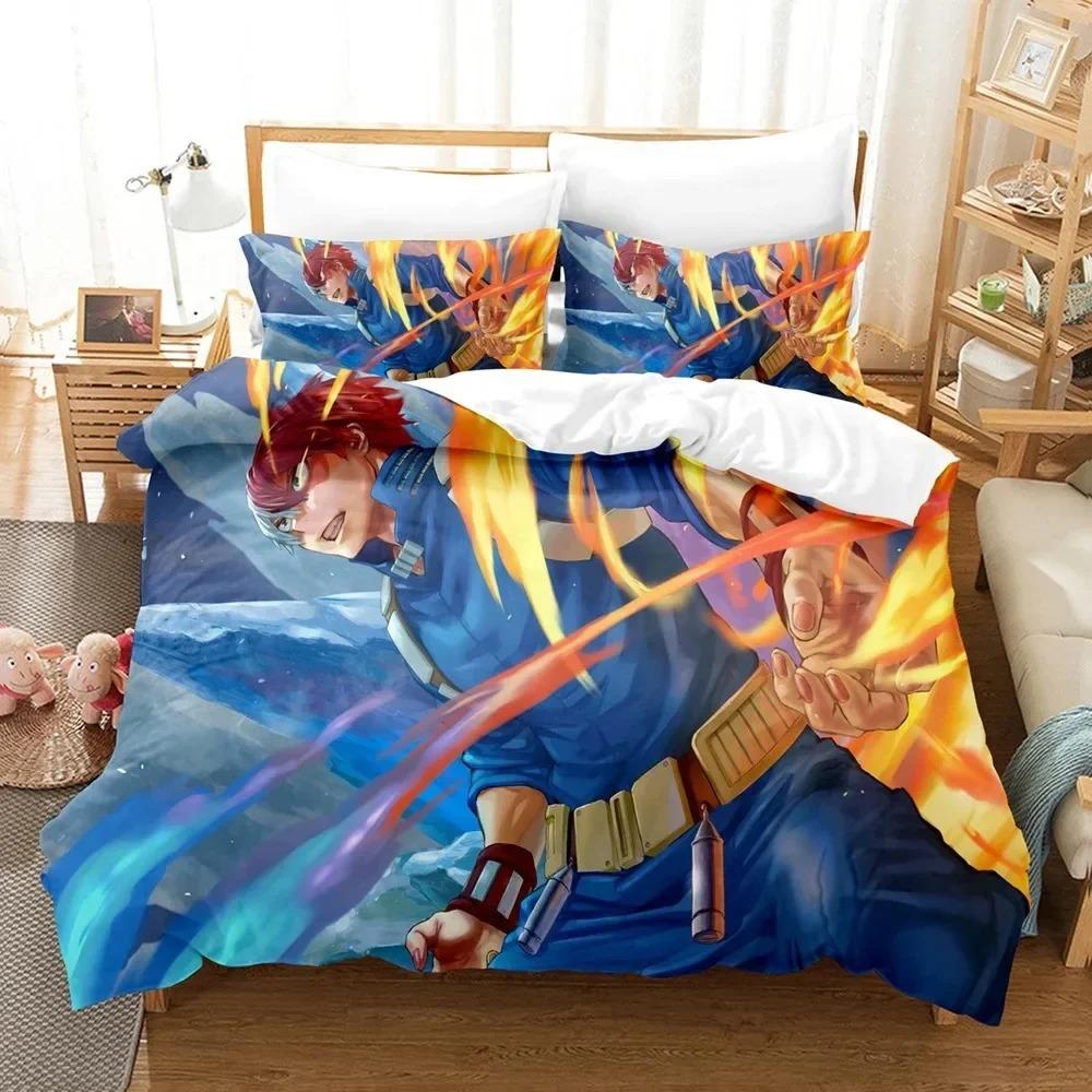 Japan Anime My Hero Academia Bedding Set Bedroom Soft Modern Bedspreads Comefortable Kids Duvet Cover Quilt Cover And Pillowcase