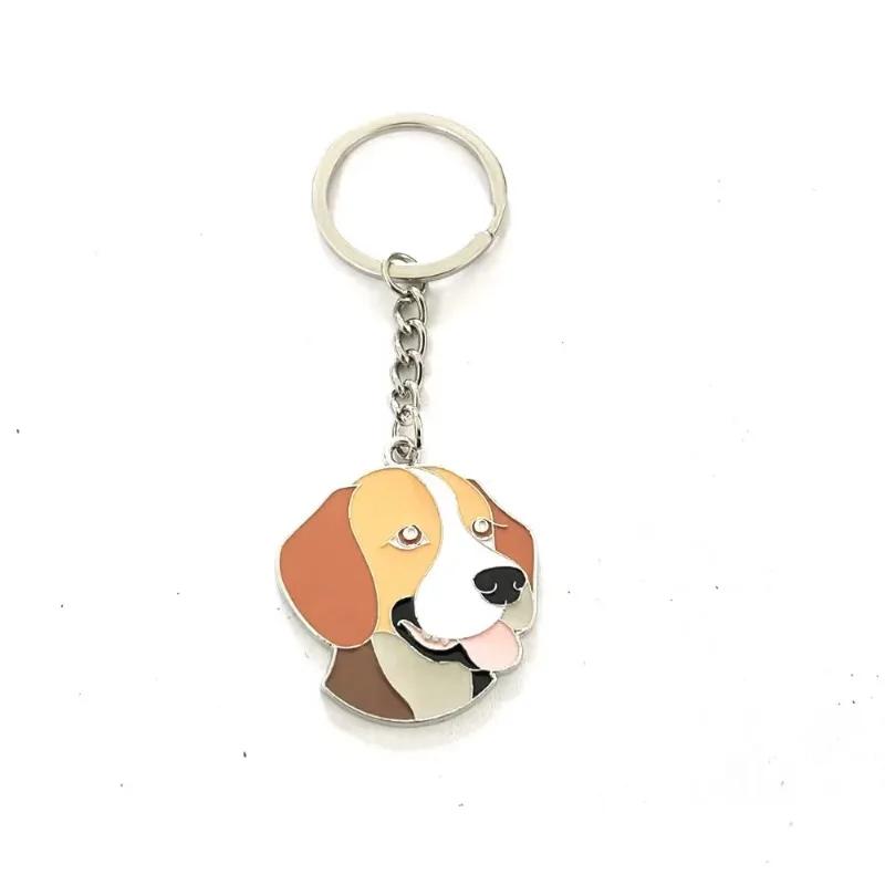 Cute Animal Pet Dog Wolf Keychain Puppy Dog Golden Retriever Metal Keyring Hanging Backpack Pendant Decorative Ornament Gifts