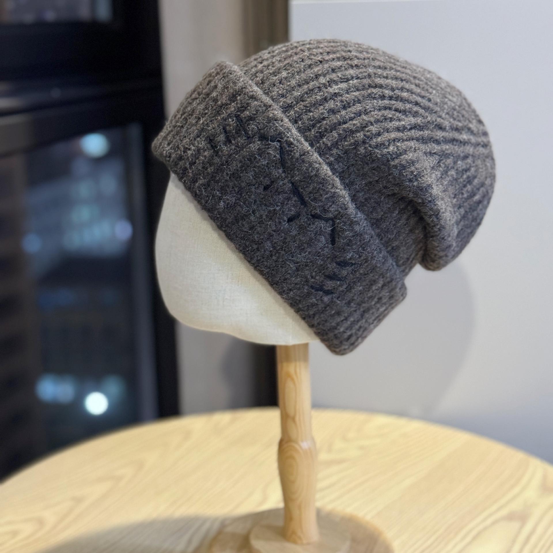 

Korean Version of Cute Kitten Woolen Hat for Women in Autumn and Winter New Face Showing Small Warm Ear Protection Knitted Hat Baotou Cold Hat one size