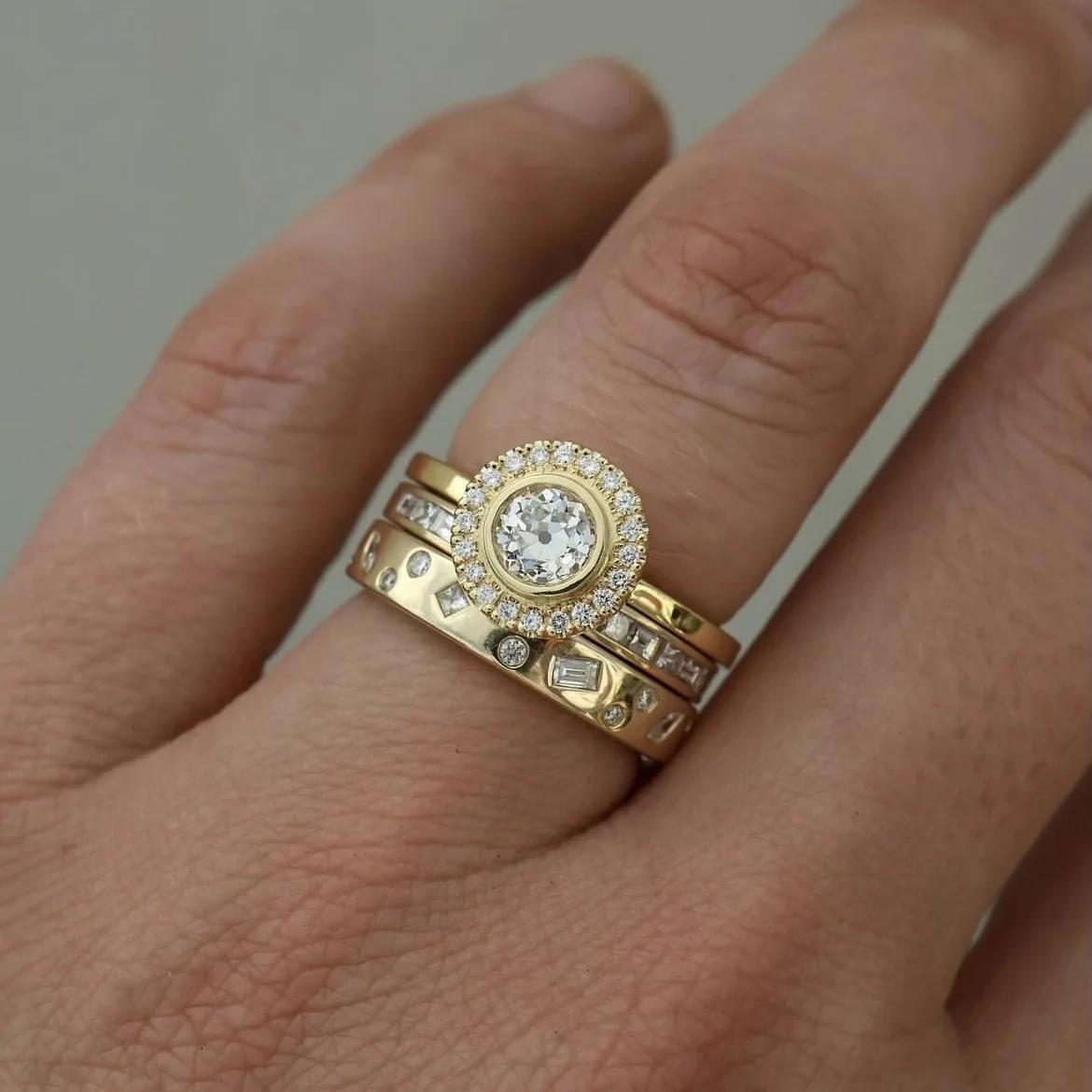 

Europe and The United States Geometric Multi-layer Ring Ladies Exquisite Shining Jewelry Set Wedding Banquet Accessories 11