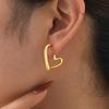 Love Shape Heart Earrings For Women Stainless Steel Ear Hoops Gold Plated Jewelry