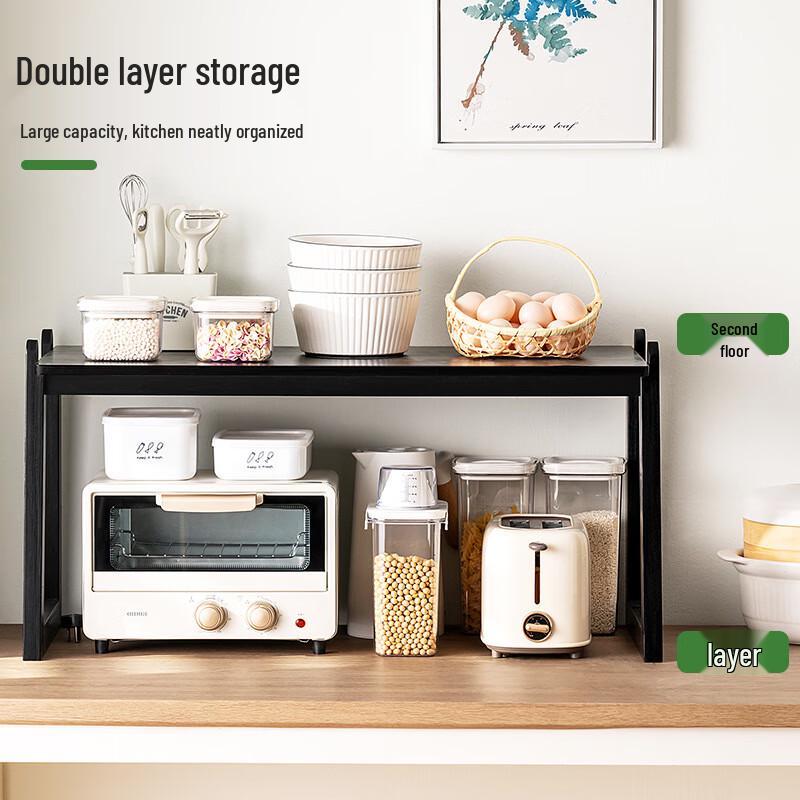 Bamboo 2-Tier Kitchen Countertop Storage Shelf