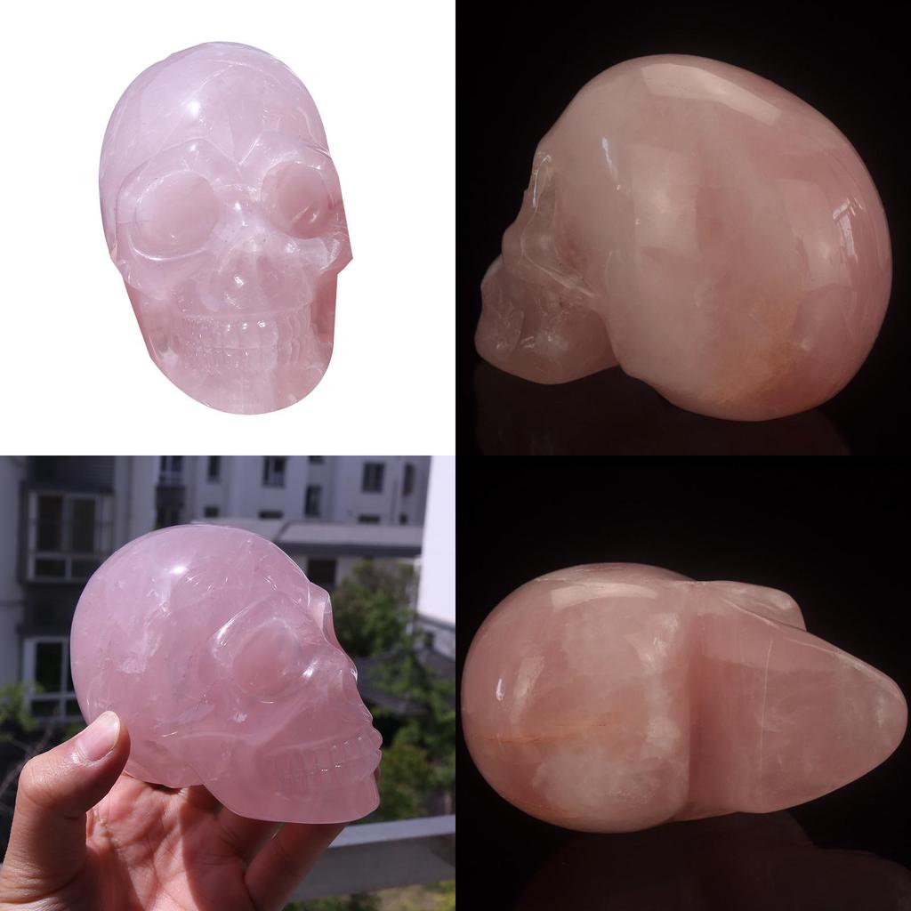Modern Pink Skull Sculpture Handmade Art Piece For Display Collection Gift Giving