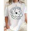 Women's White Black Floral Graphic Print T-Shirt Crew Neck Short Sleeve Lightweight Stylish Simple Casual Spring Summer Top