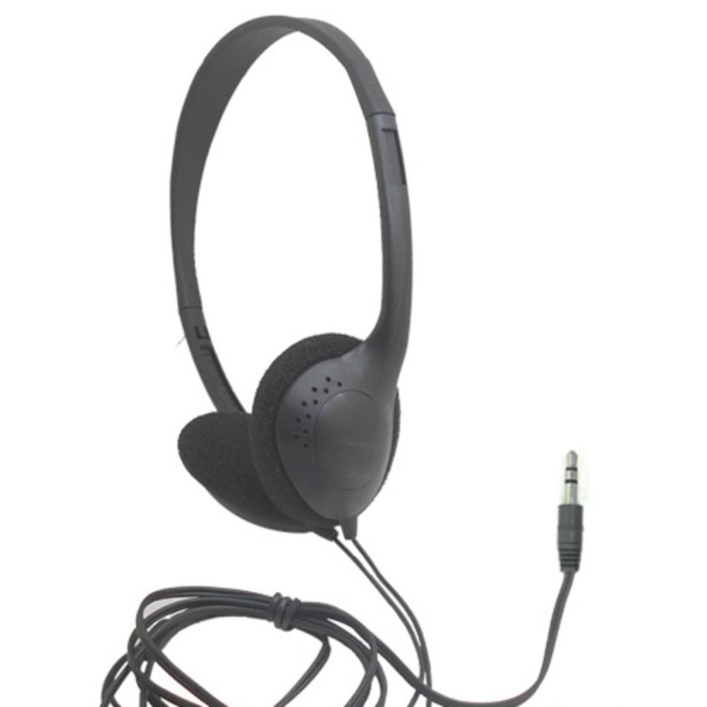 Black Headworn Wired Headset Wired Headphone Wired Headworn Earphones Computer