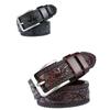 Curea din Piele Sculptată cu Cataramă pentru Bărbați - Design la Modă din Piele de Vacă, pentru Blugi