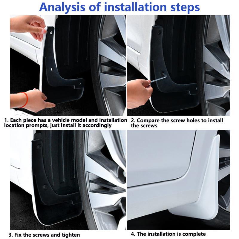4X Car MudFlaps Fender for Changan UNI K Accessories UNI-K UNIK ~2023 Mudguards Splash Guards Baking Paint Mud Flaps