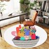 1pc cactus succulent Round Chair mat Area Rug - Non-Slip, Floor Mat for Office, Bedroom, and Indoor Decor c1118205