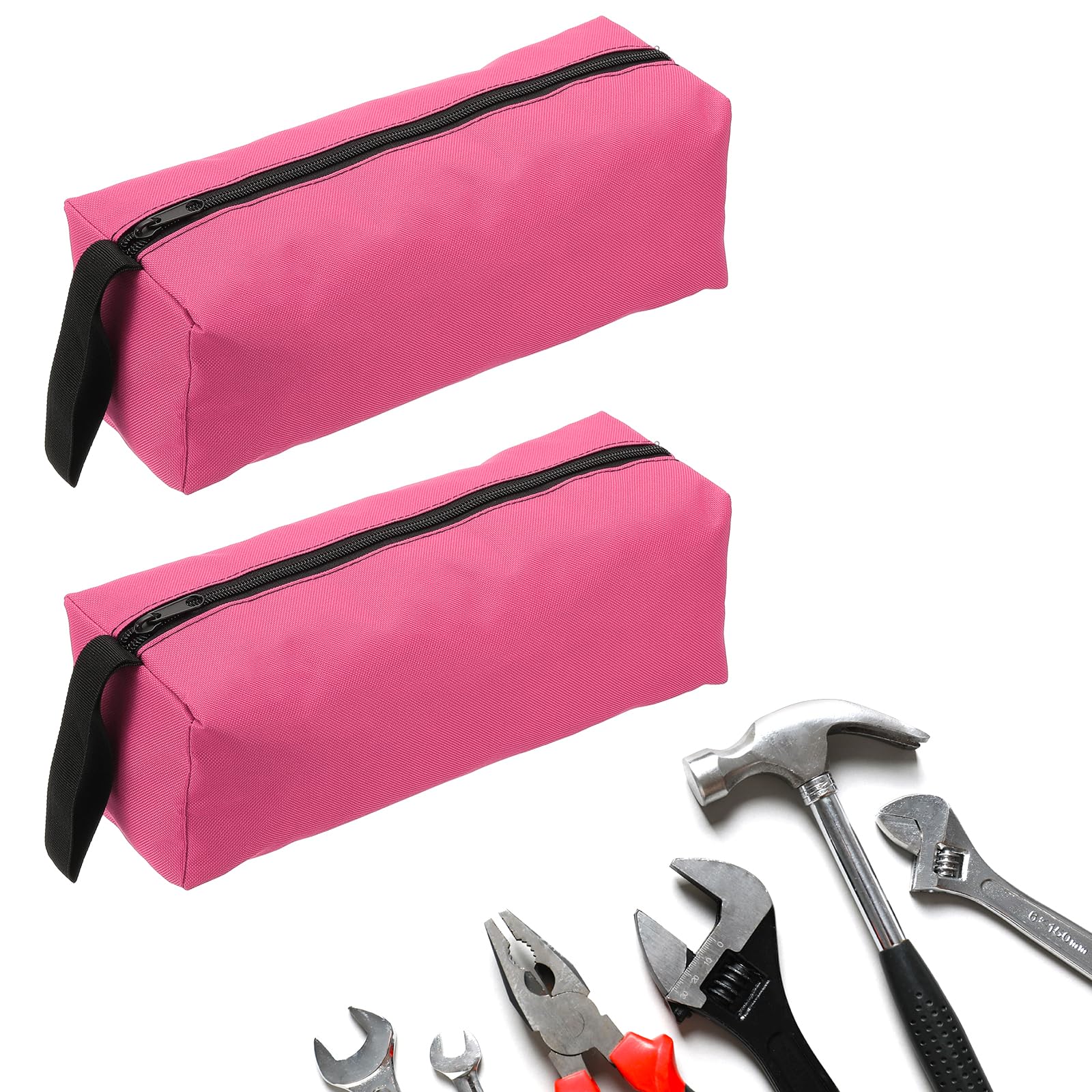 

uxcell 2pcs Zipper Utility Tool Bag Multipurpose Oxford Cloth Tote Tool Pouch Small Organizer Bags Storage Various Electrical Tools Screwdriver Pink