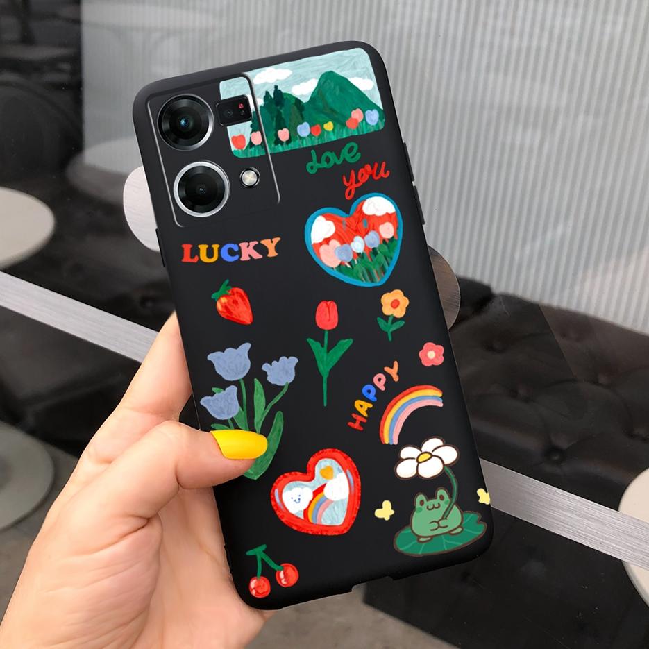 Für Oppo Reno7 4G Hülle CPH2363 Oppo F21 Pro 2022 Schöne Kunst Bemalte Abdeckung Weiche TPU Handyhülle Für Oppo Reno 7 F21 Pro Rückseite