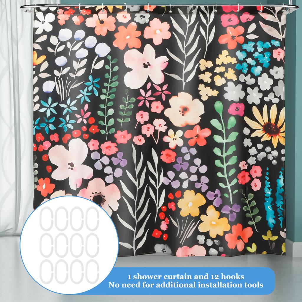 Bathroom Shower Curtains Waterproof Thickening Bath Curtain Floral Flower Shower Curtain Colorful for Bathroom Home Apartment