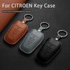 Leather Car Remote Key Case Shell For Citroen C4 C5 C6 C5 X C5 AIRCROSS Anti-Scratch Durable Protection Decorative Accessories