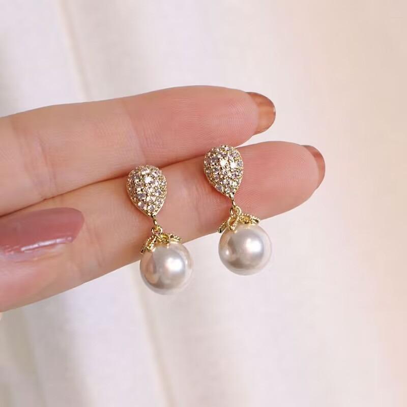 

1 Pair Fashion Women s Earrings Exquisite Silver Needle Imitation Pearl Pendant Temperament Tassel Earring Daily Wearing Earring