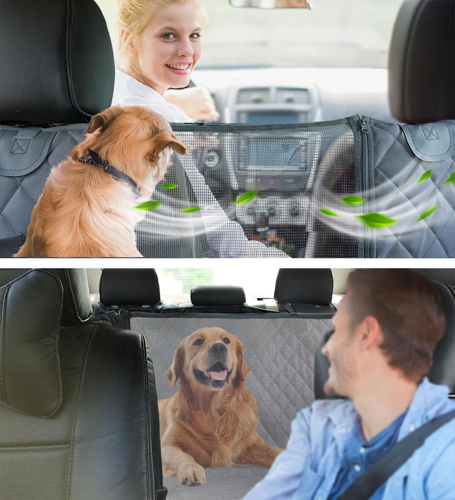 Trasportini per cani Tappetini per sedili per auto per cani da compagnia posteriori impermeabili Tappetini per amaca con cintura di sicurezza per auto e SUV di grandi dimensioni, camion