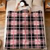 Modisch Quadratisch Diamantmuster Streifen Flanell Weich Warm Plüsch Decke Sofa Wohnzimmer Haustier Zuhause Schlafzimmer Geschenk Haus Auto Tragbar