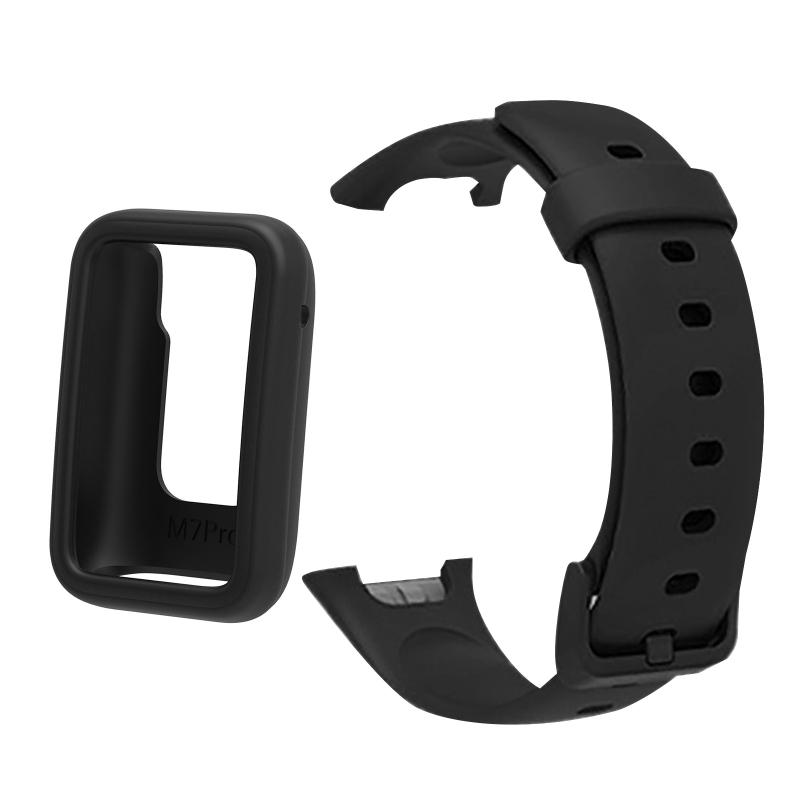 Waterproof Wristband Suitable for Mi Band 7 Pro Bracelet Sport for Smart Watch Soft Band Anti-scratch Sweatproof Strap 1 чёрный