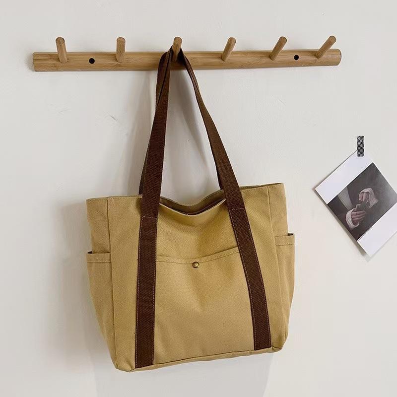 Large-capacity canvas tote canvas bag for going to work, high-value and versatile literary and artistic student one-shoulder bag