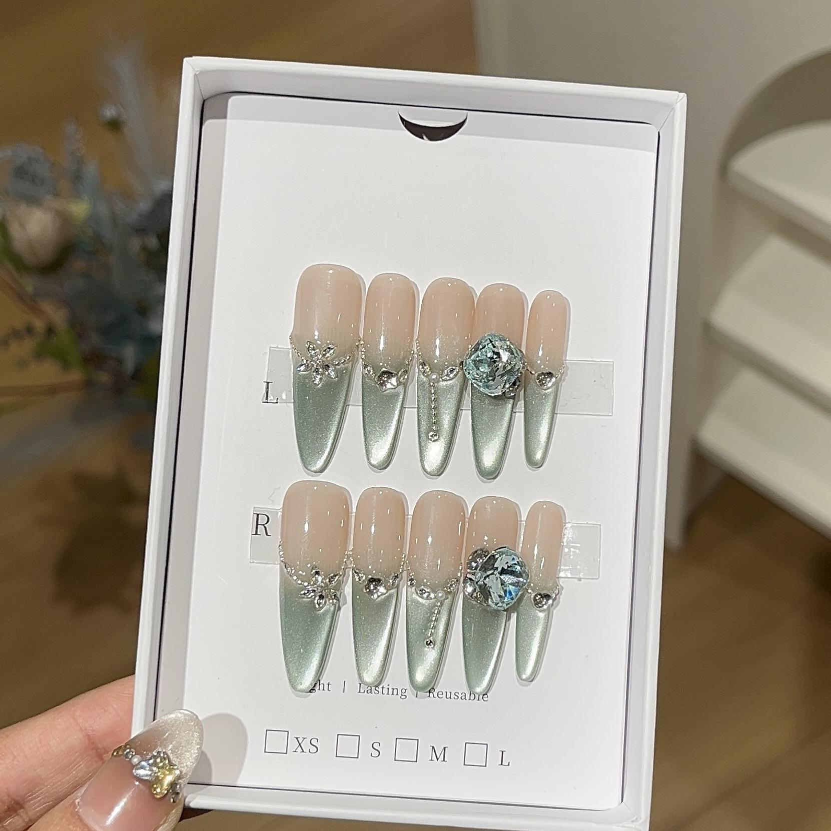 

Весенний эльф свежая мята мамбо боковая подсветка стеклянная бусина кошачий глаз бриллиант K9 L