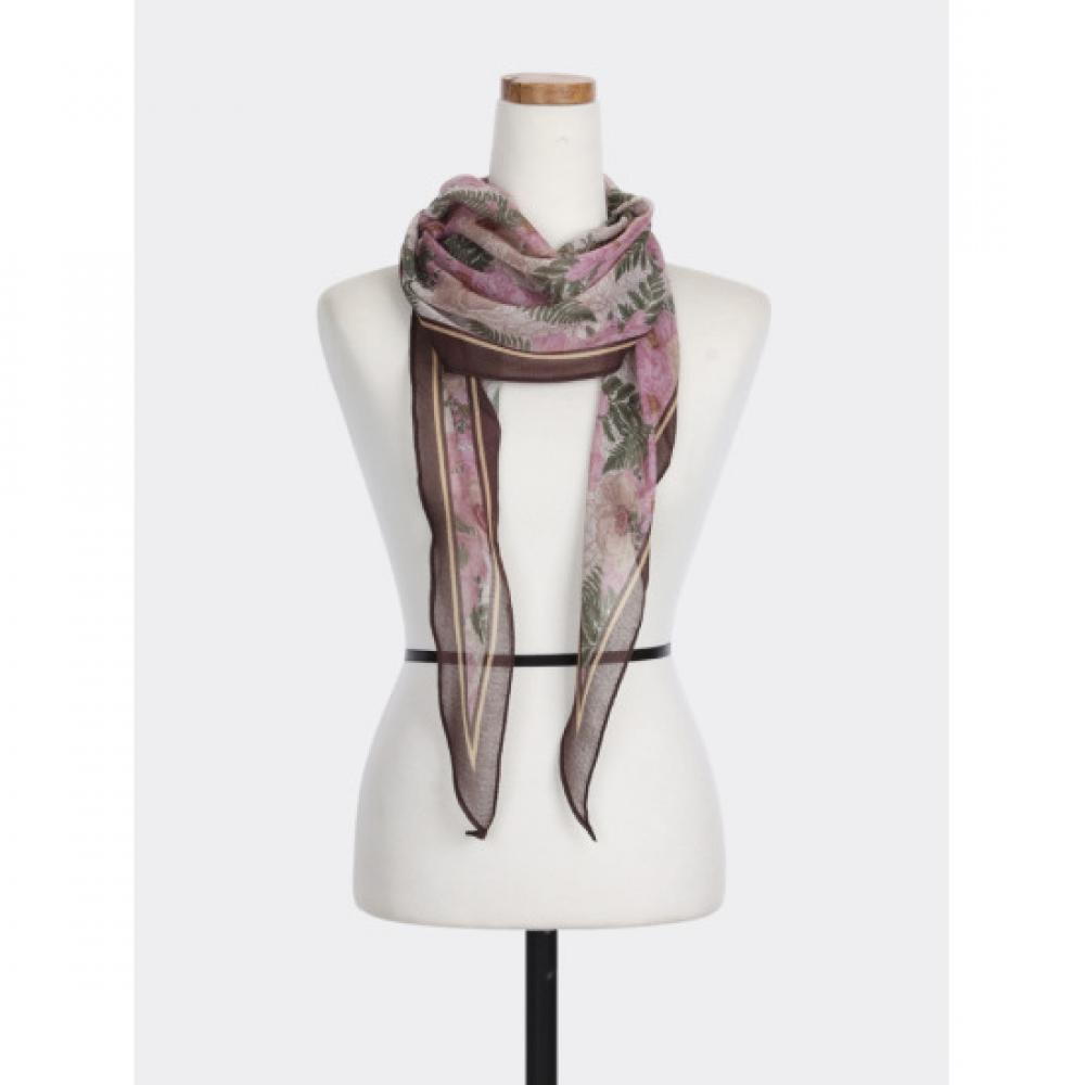 Shop   Women S Korean Vintage Floral Diamond Scarf Brick Drn wSc260122   
