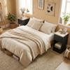 Set of Two Modern Storage Bedside Tables - Black