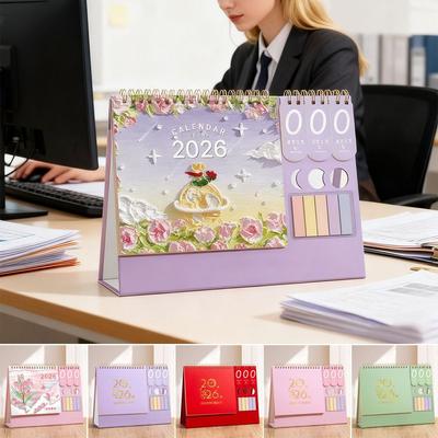 2026 Desktop Paper Calendar Yearly Home Decor Planner Scheduler Multi-function Notebook Agenda Organizer Home Office