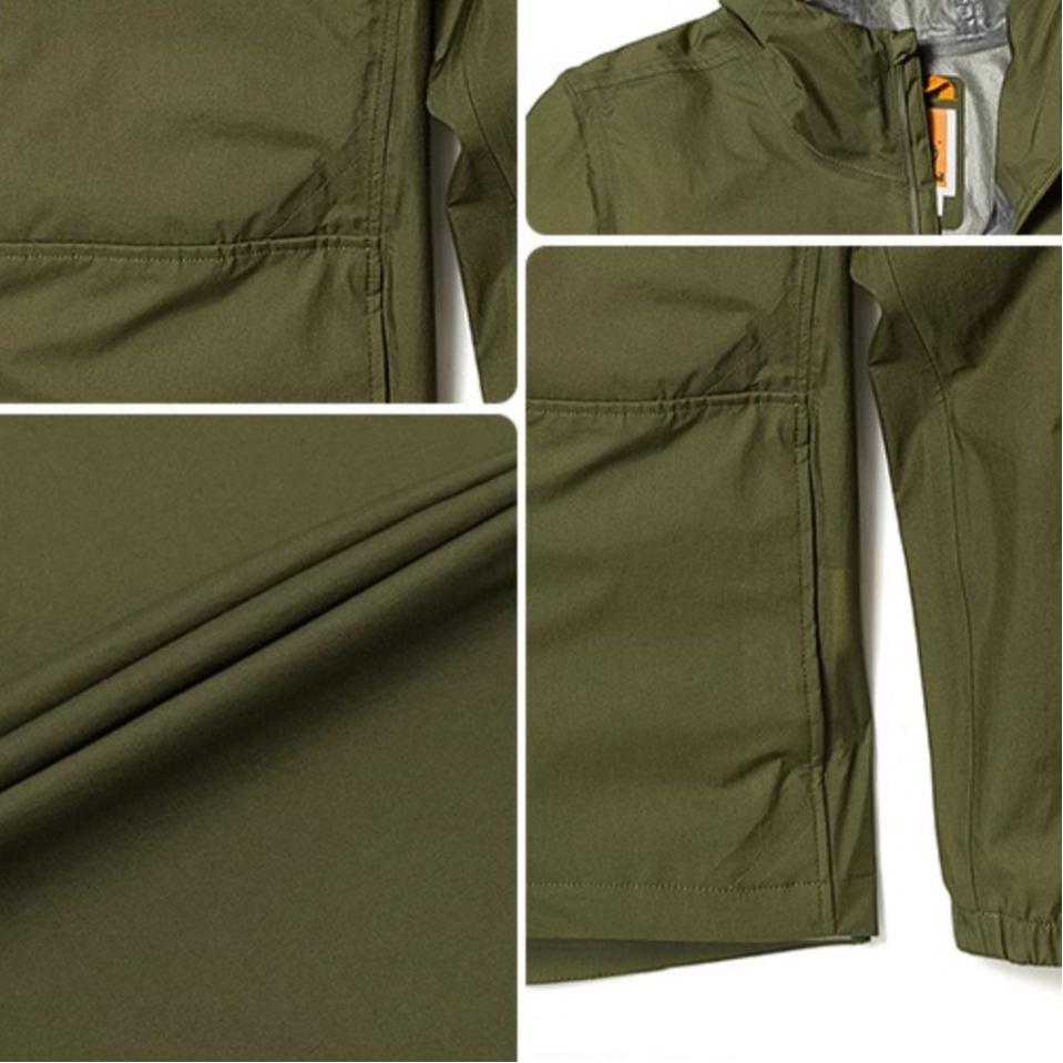 Timberland Solid Color Outdoor Waterproof Packable Hooded Jacket Men Jackets Avocado-Green A6R9S-V46