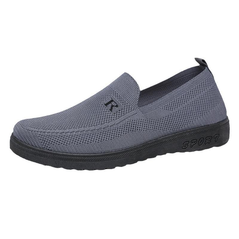 [] Summer men's shoes old Beijing cloth shoes one pedal single shoes breathable beef tendon sole