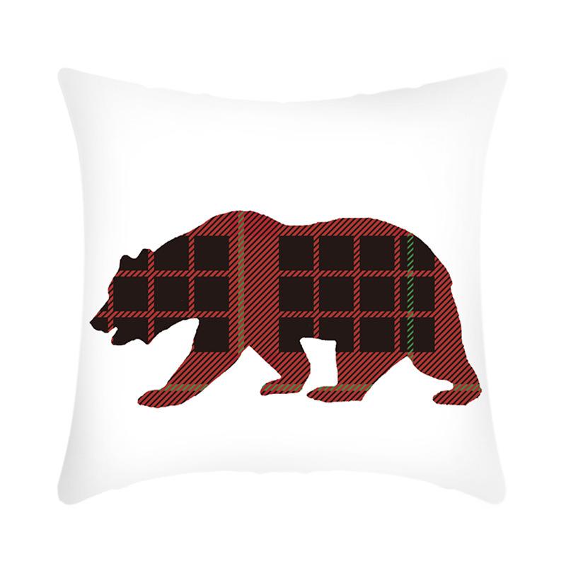 Christmas Bedside Cushion Cover Office Nap Pillow Cover Short Plush Printed Cushion Cover