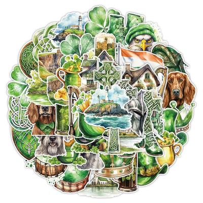 50 Pieces of St. Pa’s Day Graffiti Stickers Suitcase Skateboard Refrigerator Decoration Stickers Waterproof Creative Holiday Stationery Stickers
