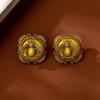 Vintage Moth Studs Earrings For Woman Glass Bee Antique Gold Color Luxury Quality Jewelry Wedding Party Accessories