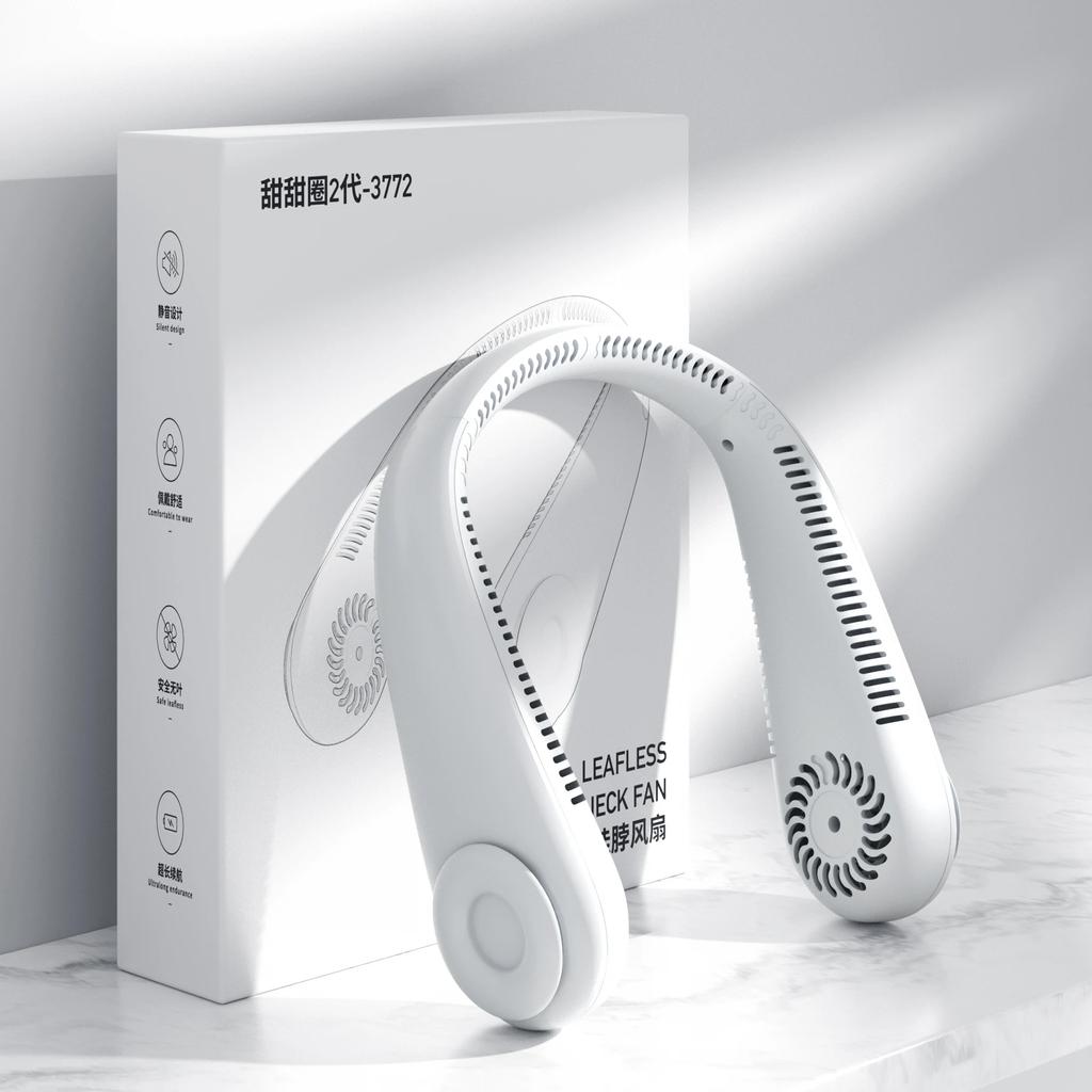 Bærbar halsvifte Bladløs minihengende halsvifte Sommersport Trådløs løping utendørsvifter Halsbånd LED-skjerm