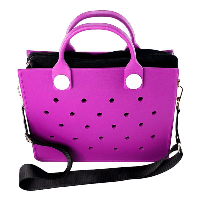 

EVA Large Leather Shoulder Bag Handbag Tote Bag Storage for Women Casual Waterproof Beach Bag Hole Fit Charm Fashion Storage Bag 29x27x7