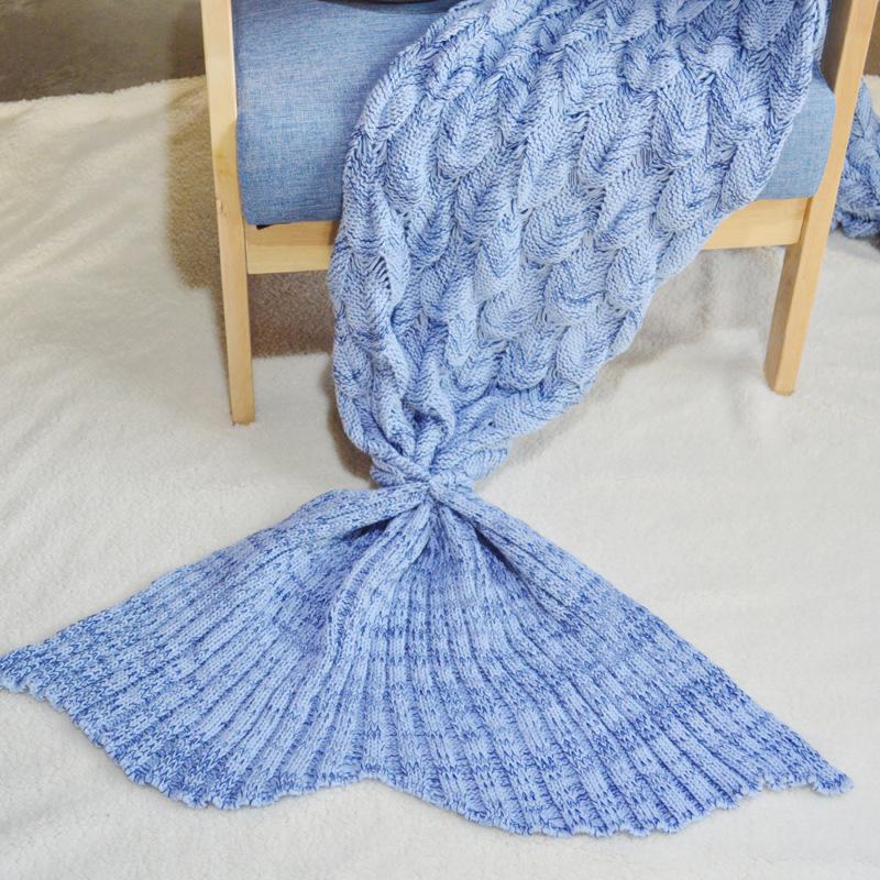 Mermaid Fish Scale Knitted Blanket - Fish Tail Design (Tax Excluded)