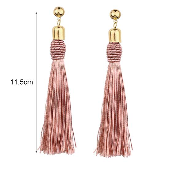 Bohemian Wedding Tassel Ear Studs Long Dangle Earrings Bridal Bridesmaid Jewelry