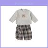 Baby Girl Spring Autumn Cotton Kids Casual Twopiece Set With Cartoon Pattern For 3-8 Year Olds